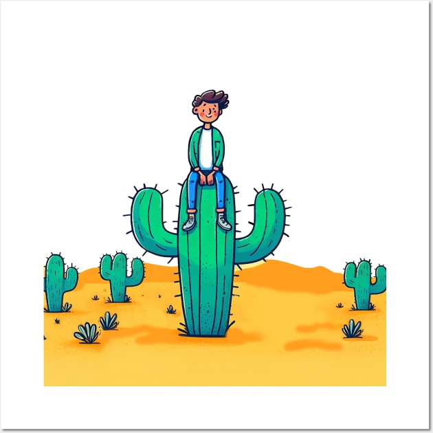 Sitting on thorns on a Mexican cactus Wall Art by Marccelus